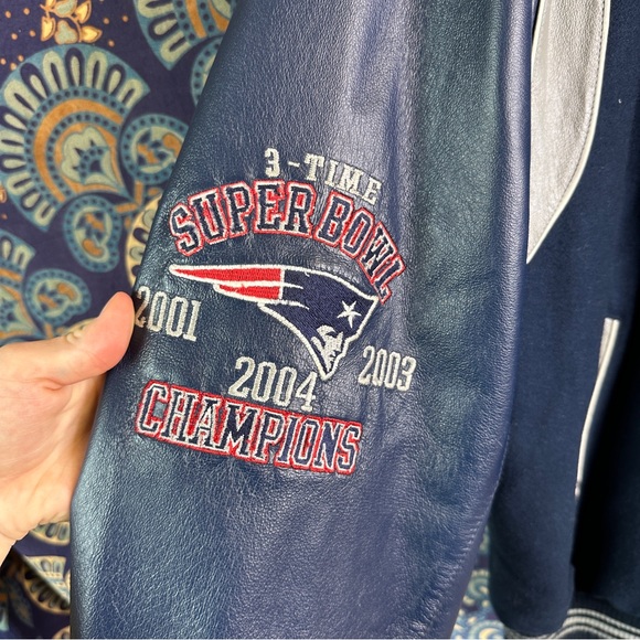New England Patriots wool & leather bomber jacket - Picture 4 of 15